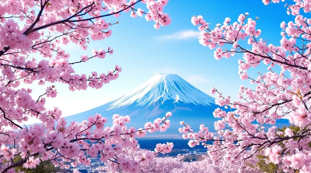 富士山下的樱色